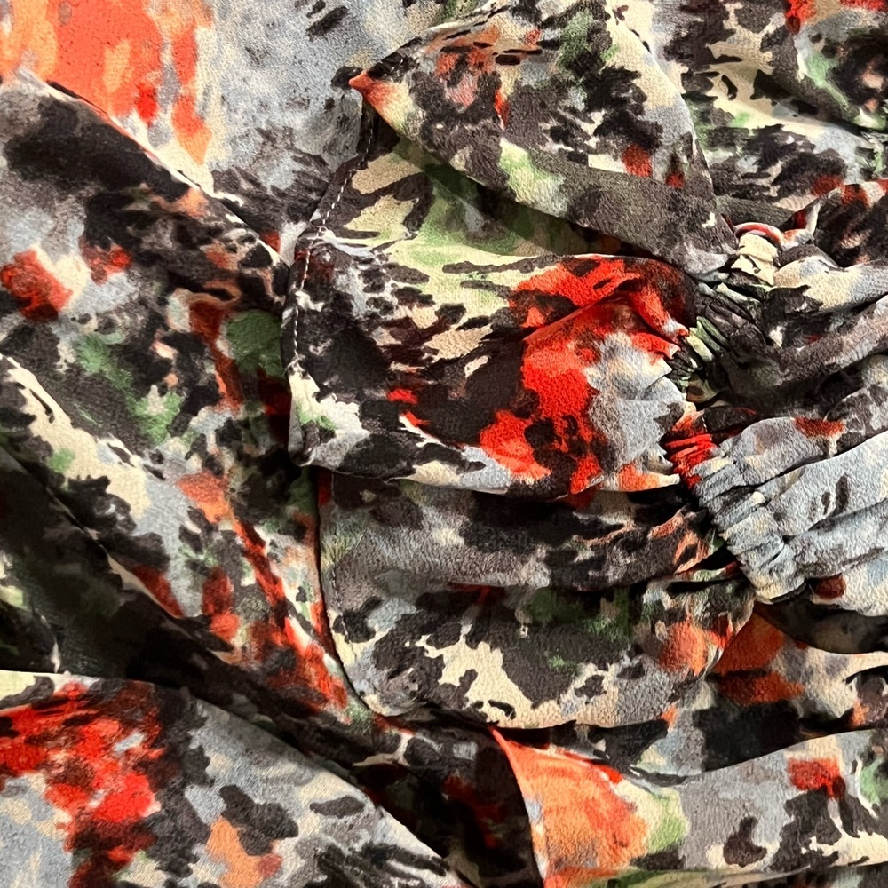 Cinq a Sept Lewis Floral Georgette Mini Dress In Powder Blu Multi Pre-loved - Picture 2 of 5